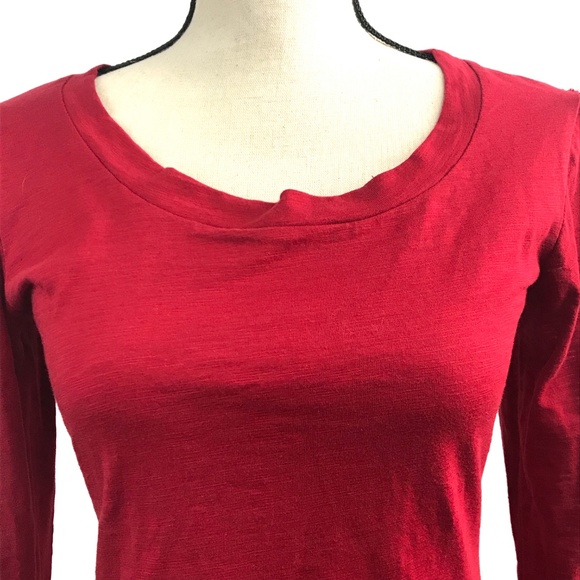 BKE Red Sequin Lace Long Sleeve Top - Picture 3 of 5